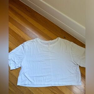 White Cropped Babaton T-Shirt